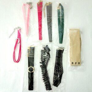 Assorted Mixed Lot Velvet & Lace Jewelry Chokers 9 Pieces New